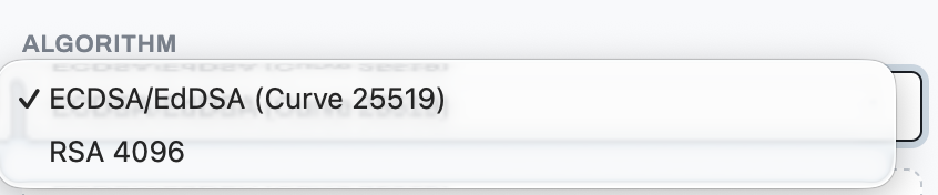 Options available for key generation in PGP Tools