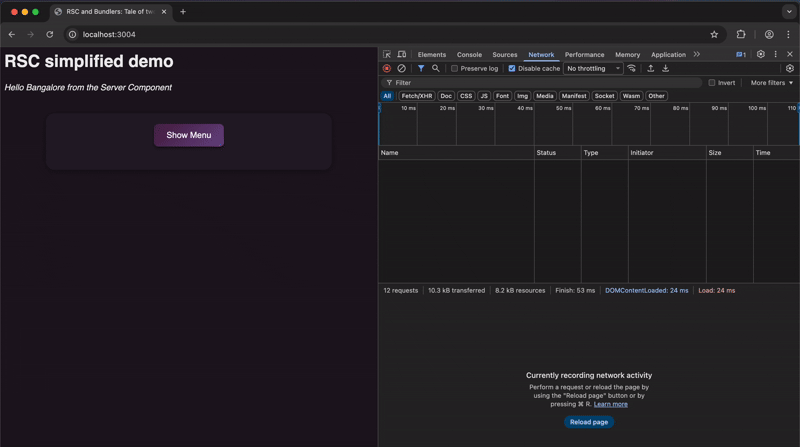 Cafe website preloading components on 3G Network
