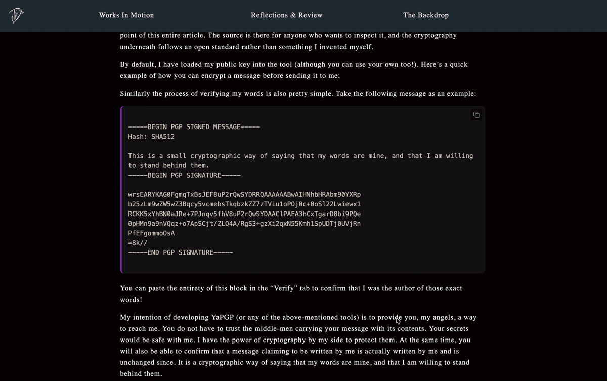 Example of a how to verify